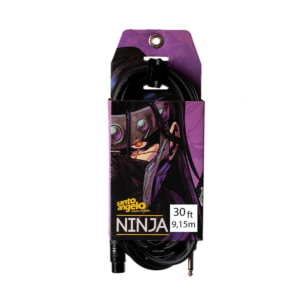 Cabo de Microfone Santo Angelo 30FT Ninja Hg Xlr para P10 9.15M Preto