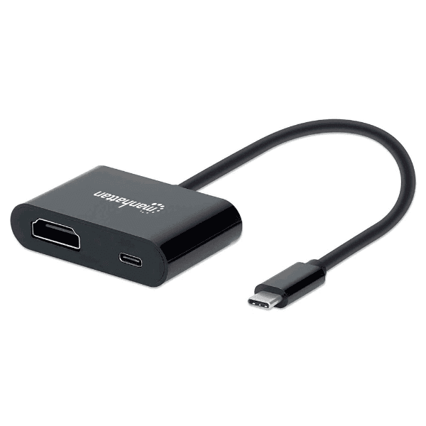 Cabo Adaptador Manhattan Type-C Macho para HDMI Type-C Fêmea 4K 60Hz 60W Preto