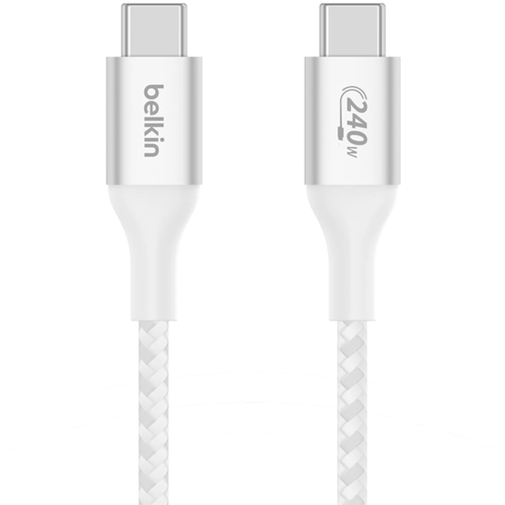 Cabo Belkin BoostCharge 2M USB-C/USB-C 240W Trançado Branco