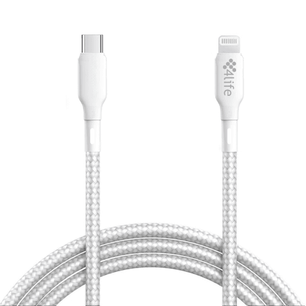 Cabo 4Life FLCL1813N USB-C / Lightning com 3 Metros para iPhone - Prata