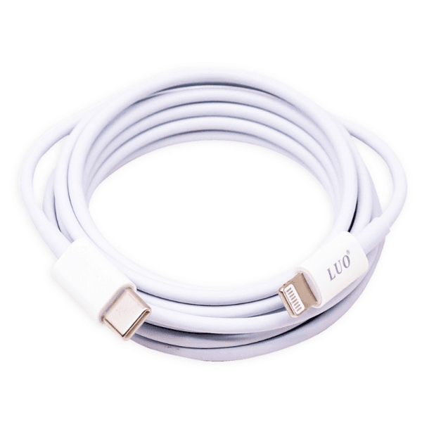 Cabo Luo Lu-1123 USB-C para Lightning / 2 Metros / 20W / Branco