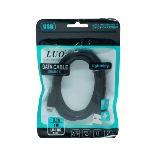 Cabo Luo Lu-1107 USB-A / Lightning 1 Metro Preto