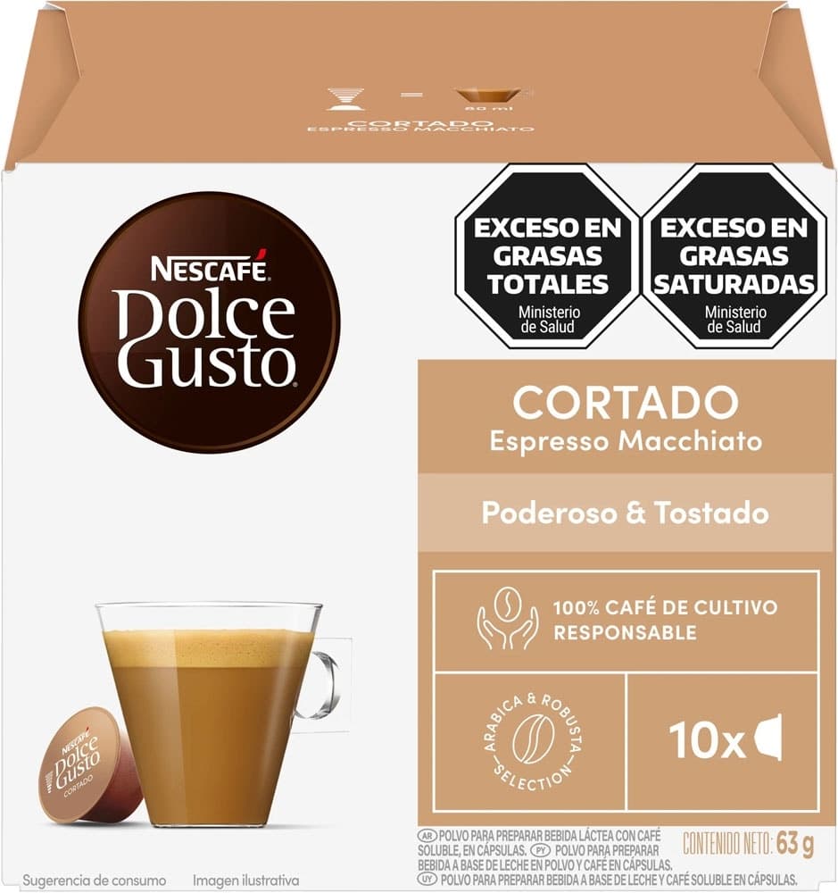 Café Nescafé Dolce Gusto Cortado Espresso Macchiato 63G (10 Unidades)