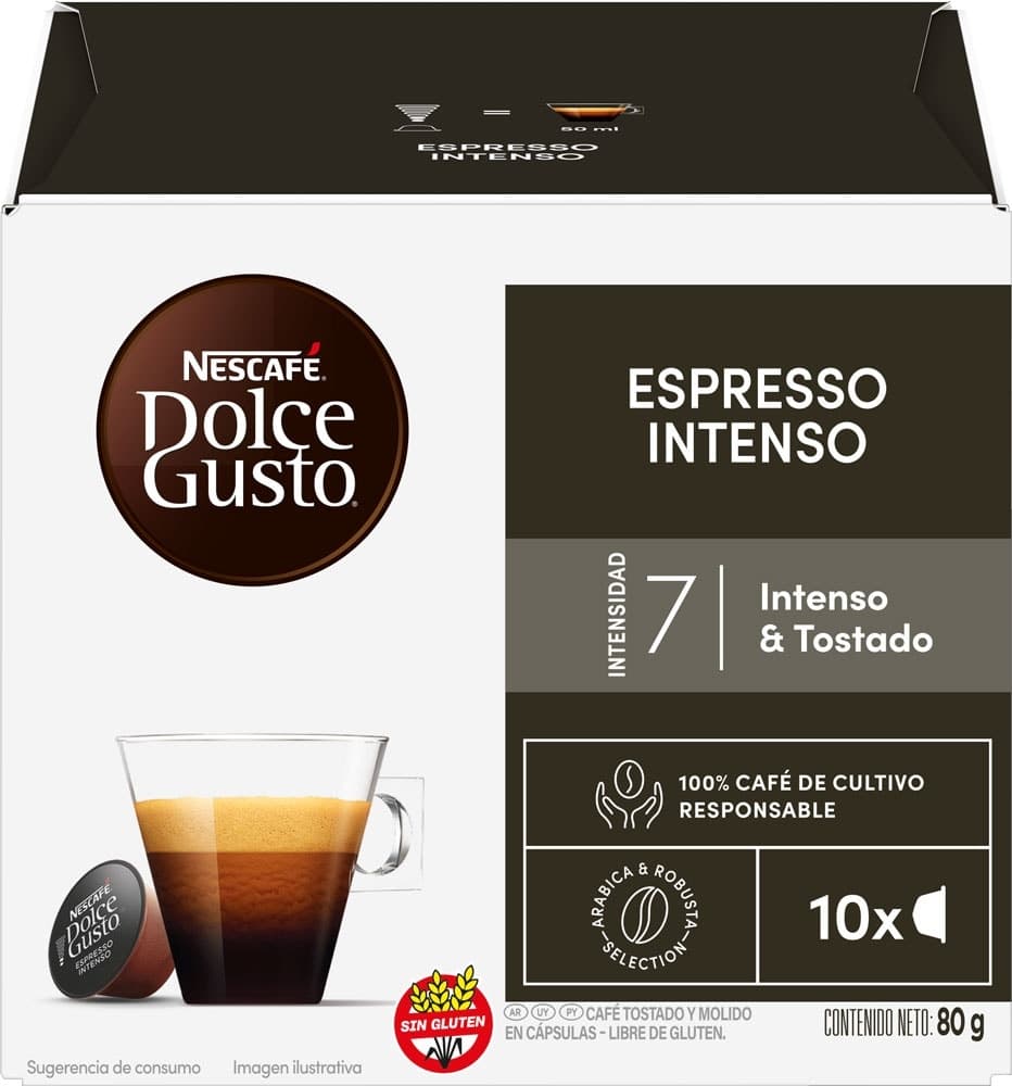 Café Espresso Intenso Nescafé Dolce Gusto 80G (10 Unidades)