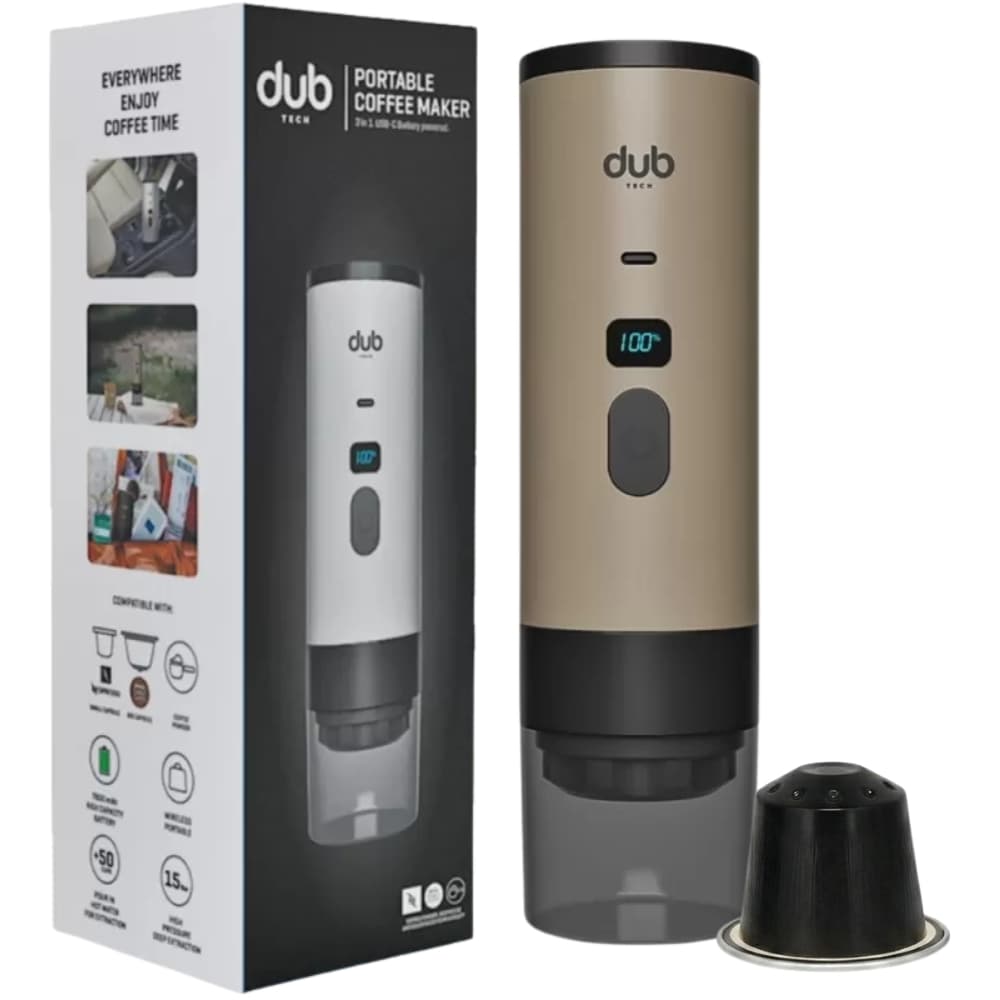 Cafeteira Portátil Dub Dbcm 3 Em 1 USB-C Dourado