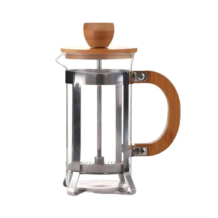 Cafeteira Prensa Francesa Manivela Madeira 350ml