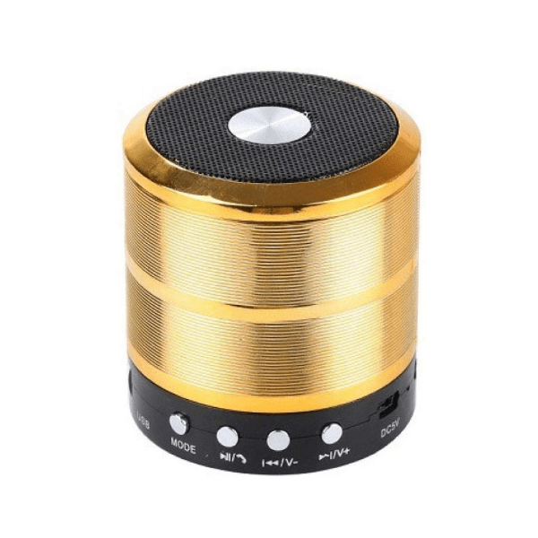 Caixa de Som Portátil Bluetooth Ws-887 Mini Dourado