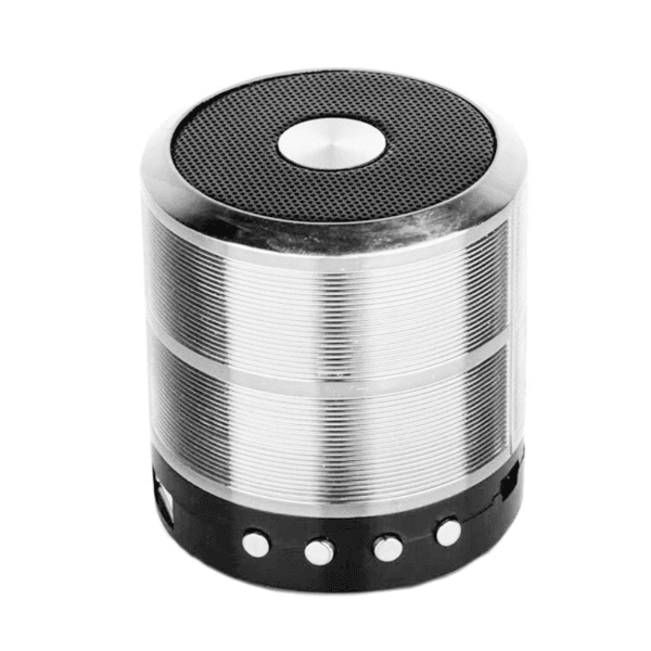 Caixa de Som Portátil Bluetooth Ws-887 Mini Prata