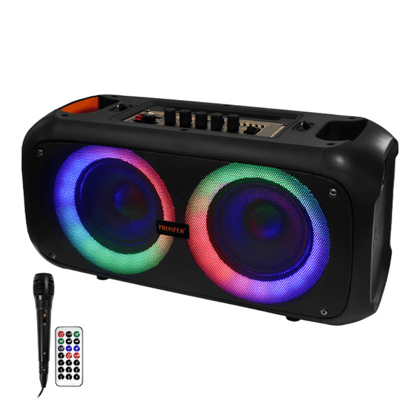 Caixa de Som Prosper P-1424 com Microfone 4"X2 Bluetooth USB Fm Preto