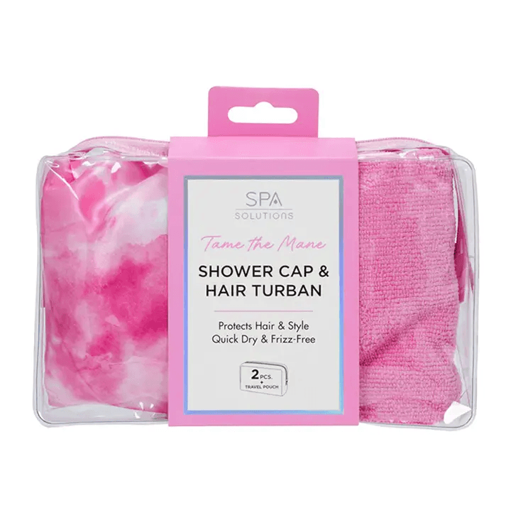 Touca de Banho e Turbante Cala Hot Pink Tie