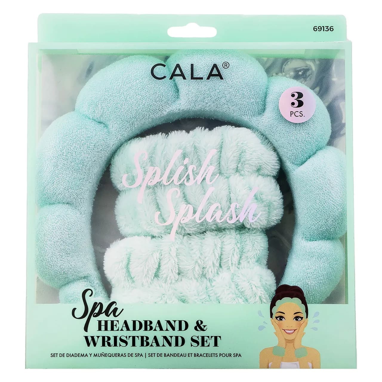 Kit Diademas Y Muñequeras Cala Spa Verde C/3