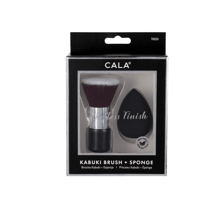 Set Pincel e Esponja Kabuki Cala Black 76059