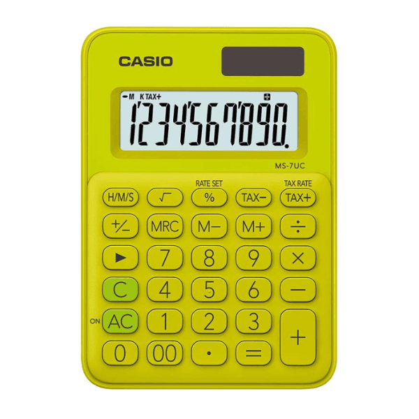 Calculadora Compacta Casio Ms-7UC-Yg 10 Dígitos Amarelo