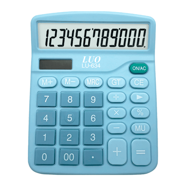 Calculadora Compacta Luo Lu-634 Azul Claro