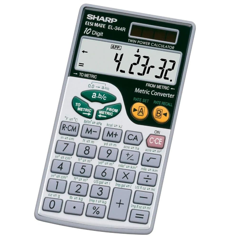 Calculadora de Conversão Sharp El-344RB Prata