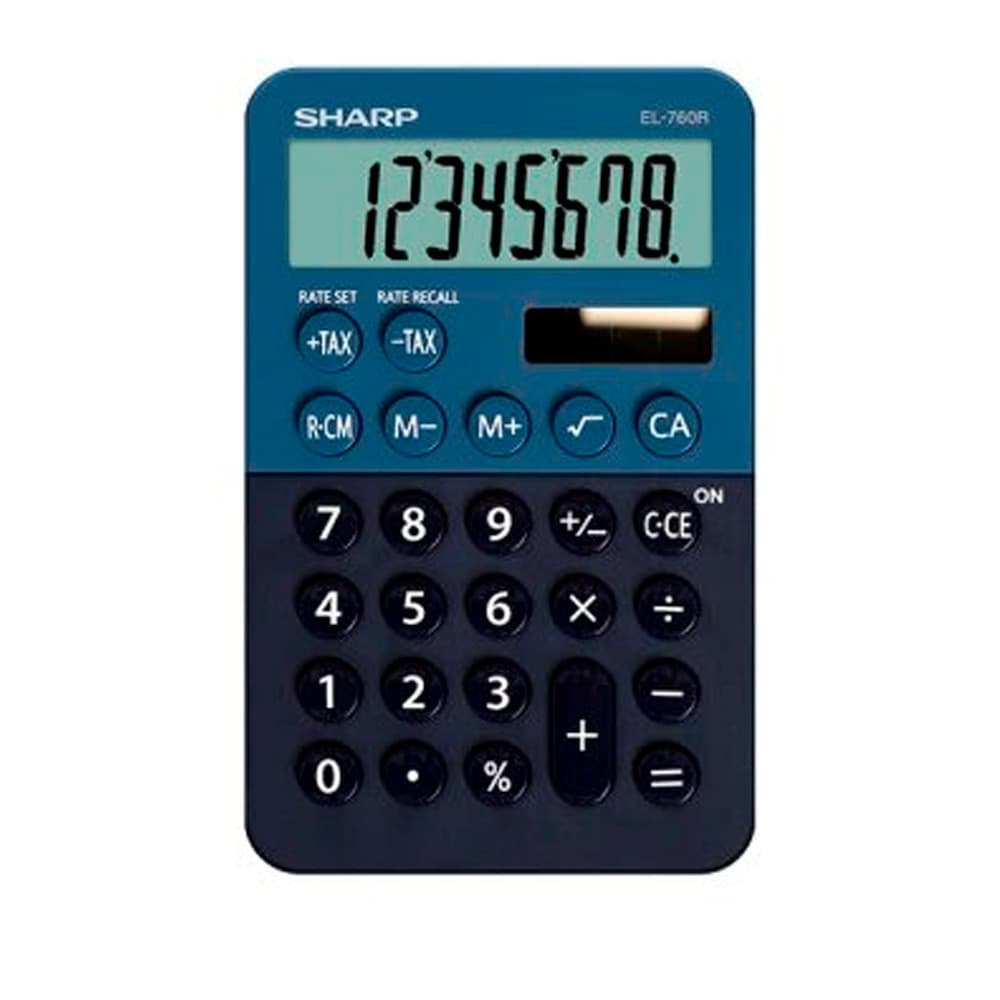 Calculadora Sharp El-760RBBL de 8 Dígitos – Azul
