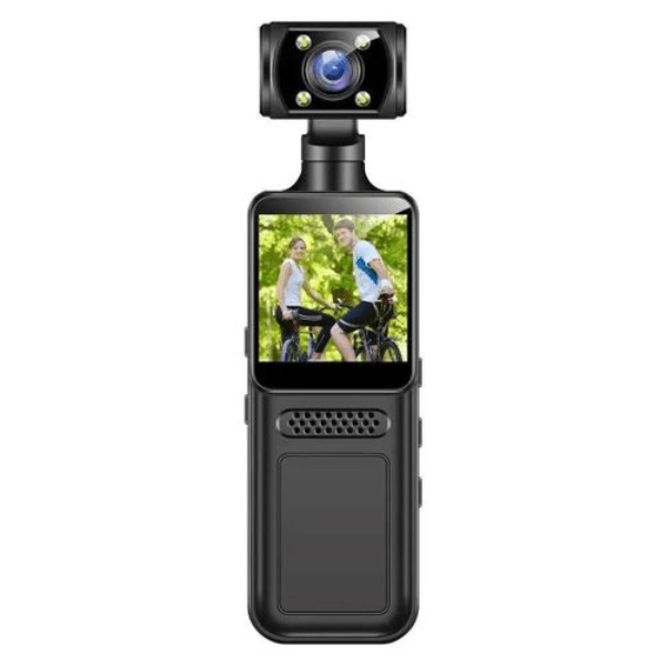 Câmera de Ação Esportiva Body Camera Geral Zc-M12-1167B-V1 4K HD Microfone 1.31" Wi-Fi Cartão Tf Recarregável App Viidure Preto