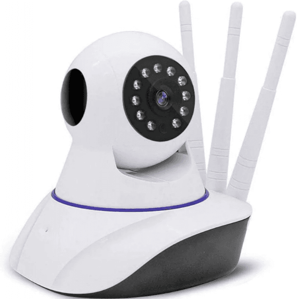 Câmera de Segurança Robo Smart Ip Onvif P2P Jtz-160BW-3B 3 Antenas Ip / Wifi / Wireless / Visão Noturna / 360º / 720P / App Yoosee - Branco