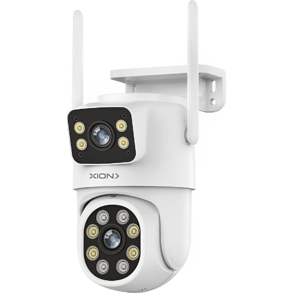 Câmera de Segurança Xion Xi-Cctv62 Dual Camera Wifi 3MP +3MP Microfone Alarme Detecção Humana Visão Noturna Branco
