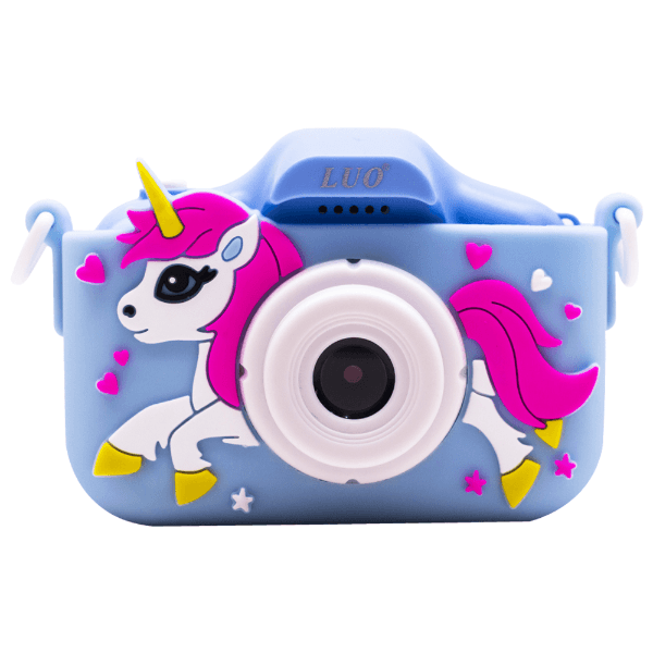 Câmera Infantil Luo Lu-X210 Tela 2" 600mAh 5V-1A Unicórnio Azul