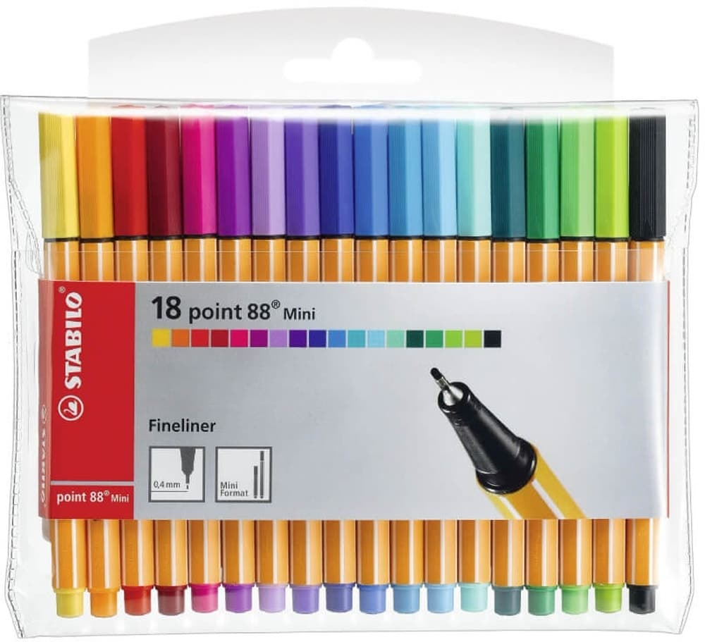 Caneta de Linha Fina Stabilo Point 88 Mini - 18 Cores