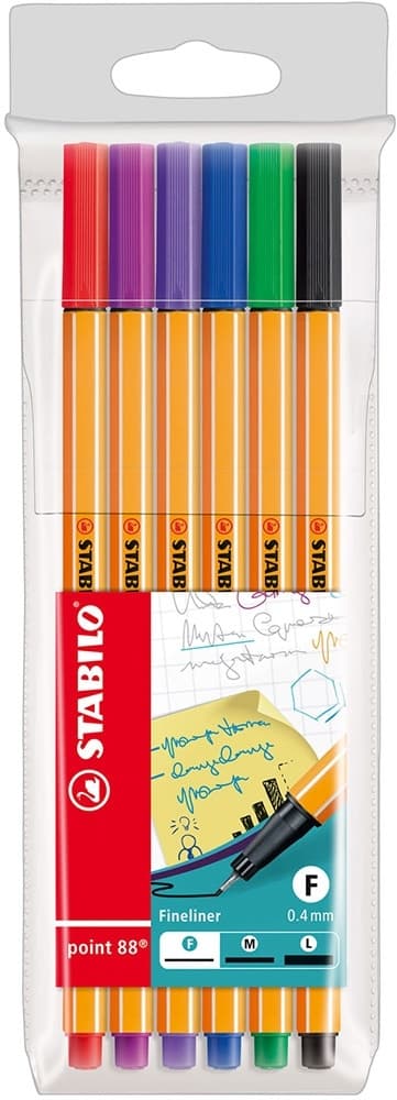 Caneta Fineliner Stabilo Point 88 0.4 Mm 88/6 - 6 Cores