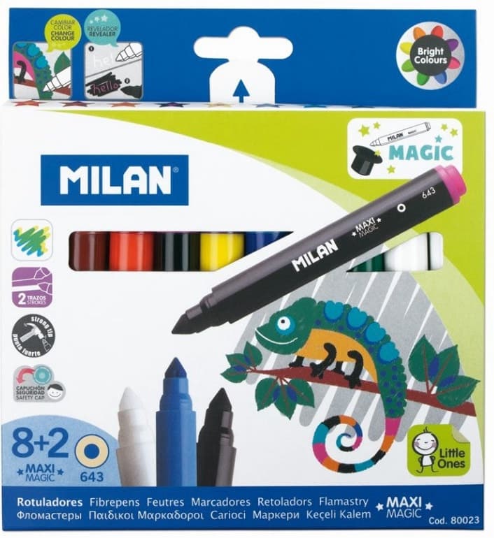 Caneta Pincel para Colorir Milan Magic 80023 (10 Unidades)