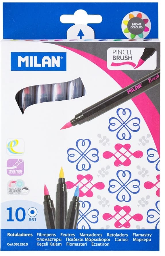 Caneta Pincel Ponta Fina Milan Brush 0612610 (10 Unidades)