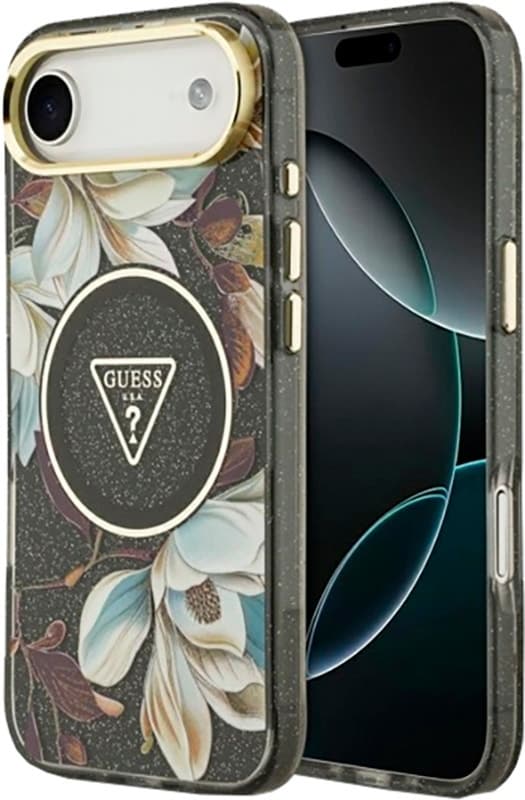Capa Guess para iPhone 17 Air GUHMP17MHFLPEDK - Flores Preto
