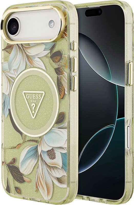 Capa Guess para iPhone 17 Air GUHMP17MHFLPEDN - Flores Verde