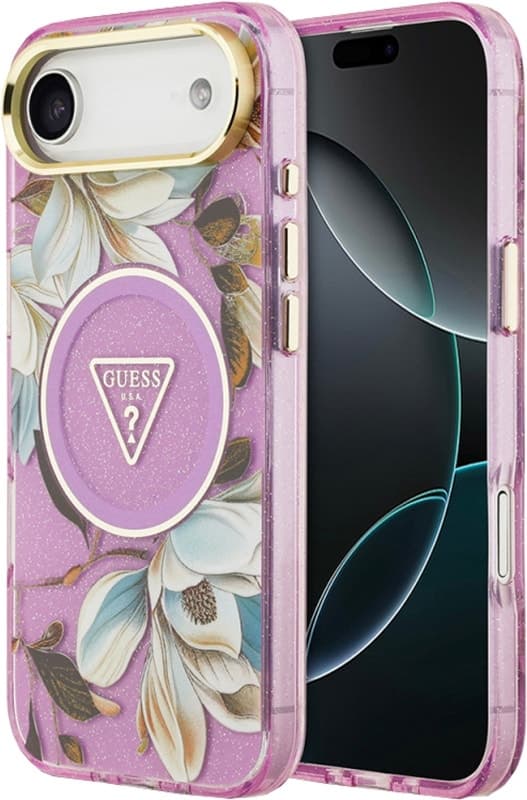 Capa Guess para iPhone 17 Air GUHMP17MHFLPEDU - Flores Roxo Claro