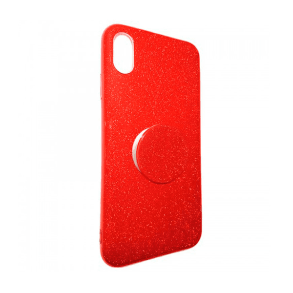 Capa 4LIFE iPhone Xs Glitter Popsockets Vermelho