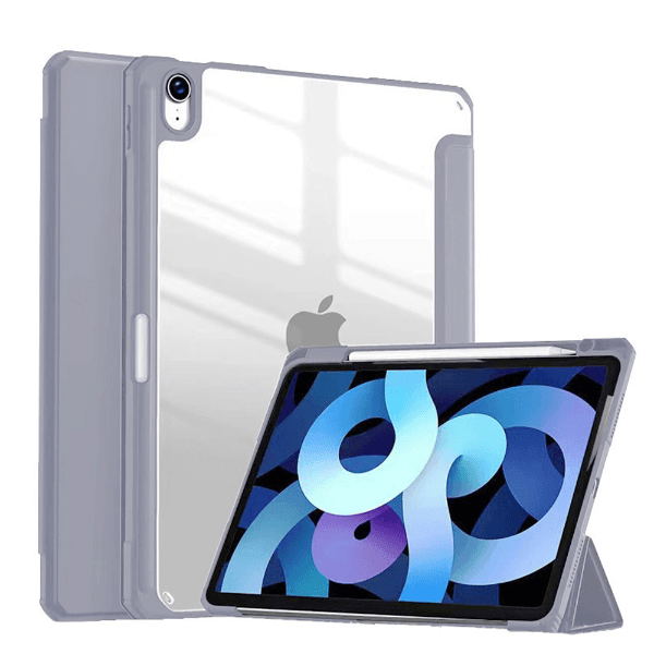 Capa para Tablet Geral iPad 10.9 4Life com Compartimento para Pencil - Transparente/Cinza