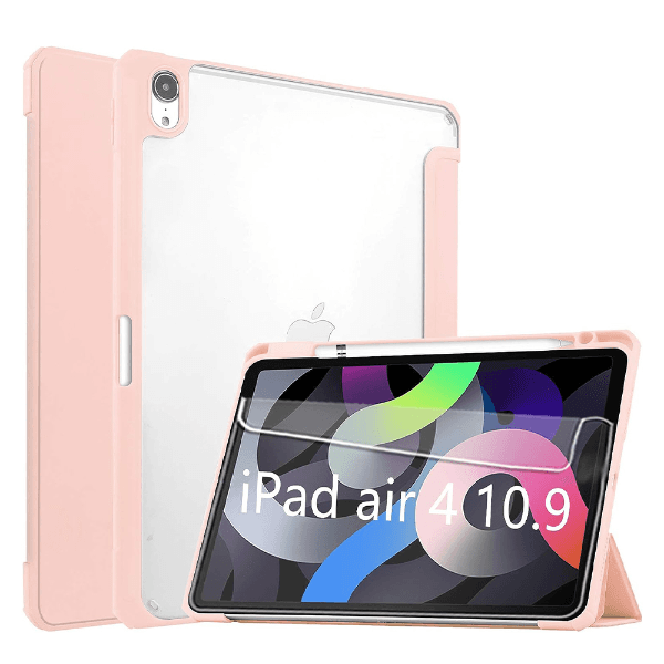 Capa para Tablet / iPad 10.9 4Life com Compartimento para Pencil - Transparente/Rosa