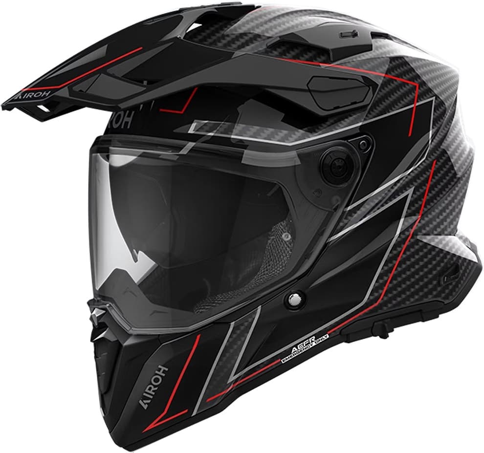 Capacete para Moto Airoh Commander 2 Carbon Stylish Tamanho Xxxl Gloss