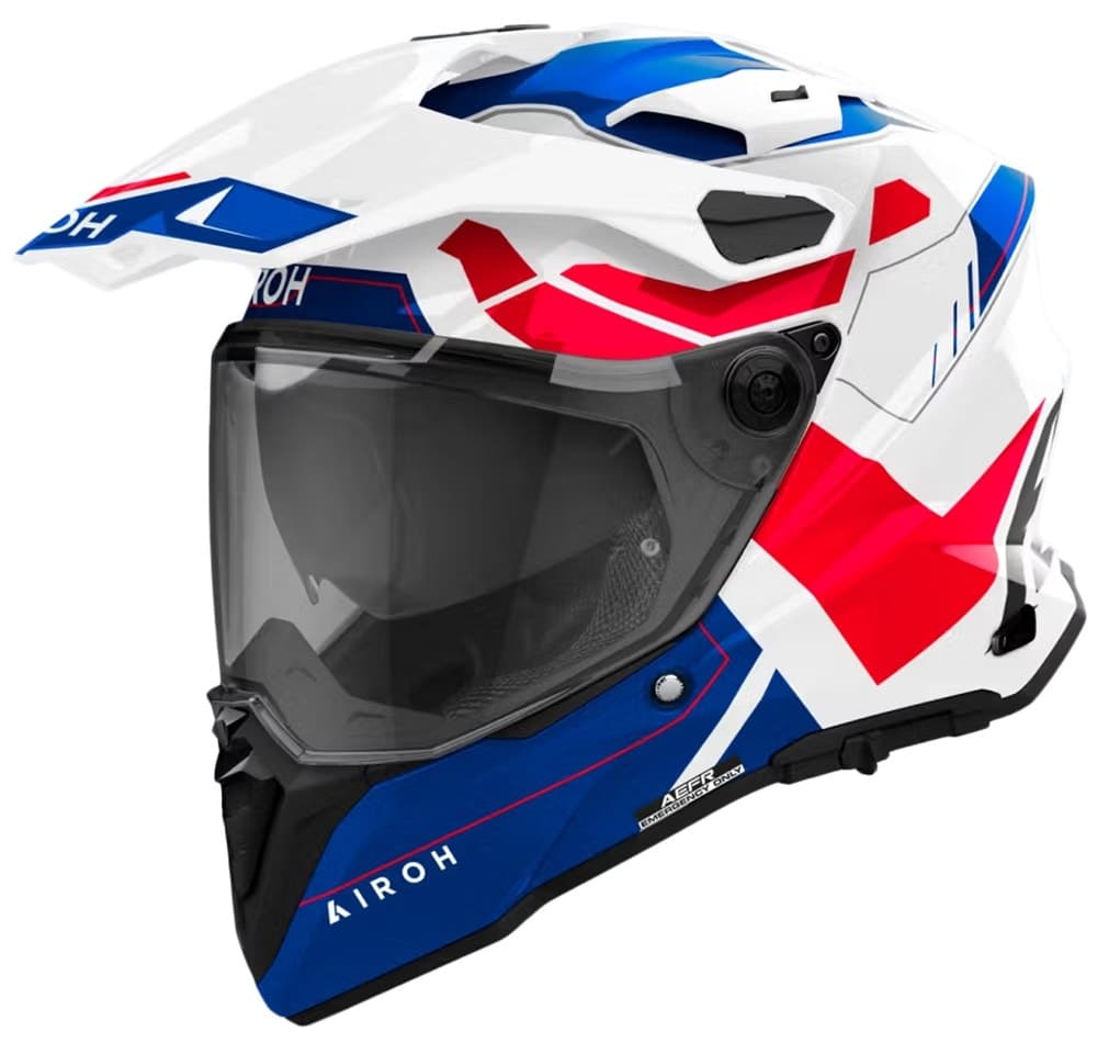 Capacete para Moto Airoh Commander 2 Reveal Tamanho Xl Azul/Vermelho Brilhante