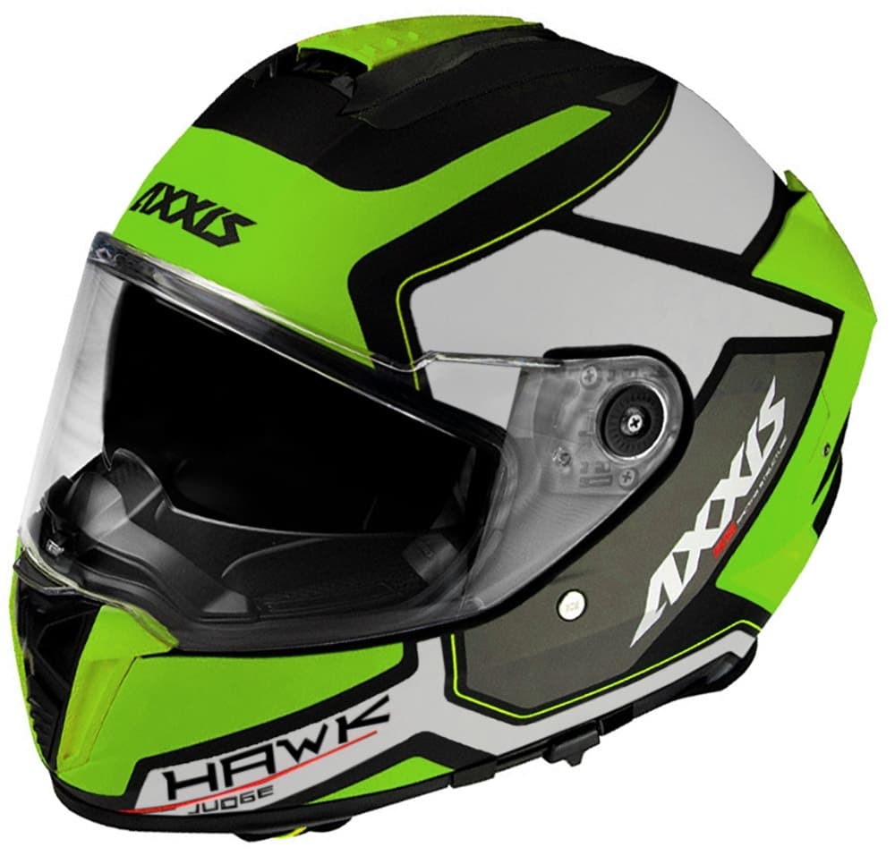 Capacete para Moto Axxis Hawk Judge B3 Tamanho M (57-58) Verde/Cinza