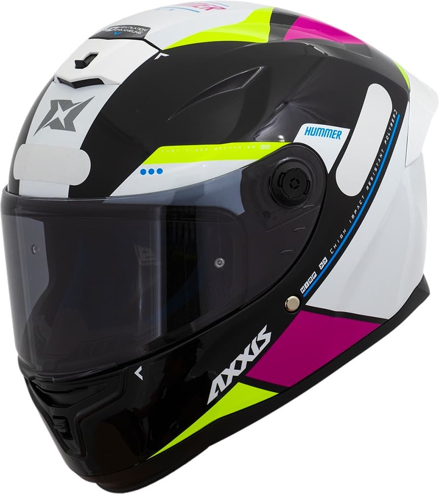 Capacete para Moto Axxis Hummer B Mir e8 - Tamanho Xl (61-62) - Preto Brilhante