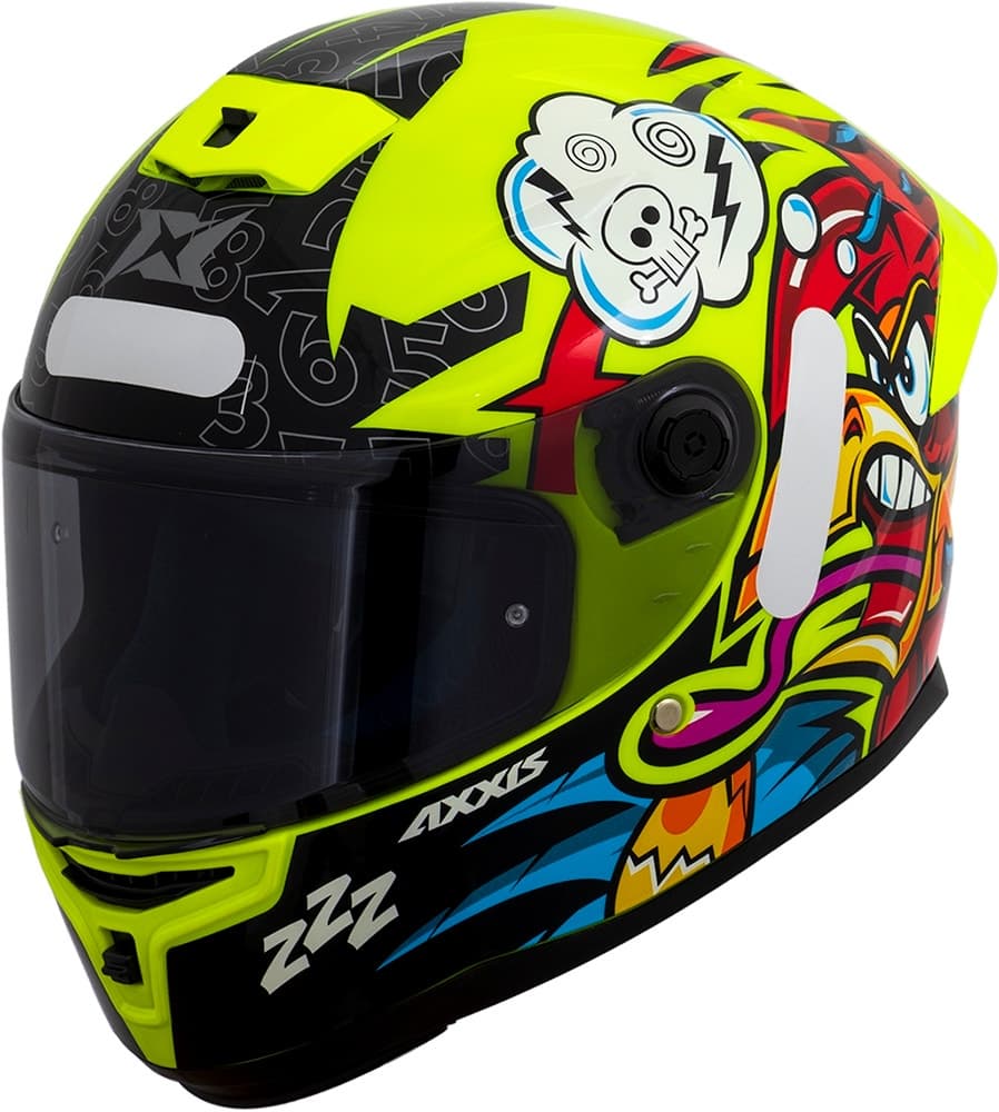 Capacete para Moto Axxis Hummer S Braap A3 - Tamanho Xl (61-62) - Amarelo Gloss Flour