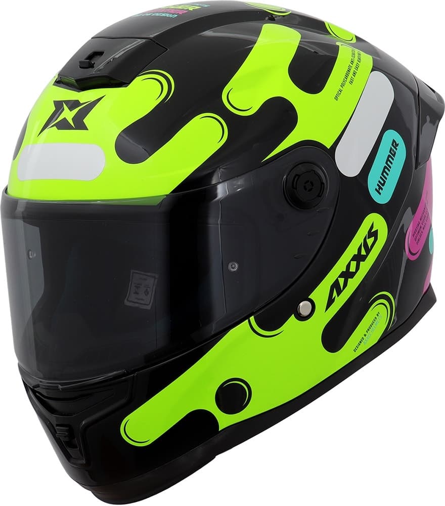 Capacete para Moto Axxis Hummer S Liquer B13 - Tamanho M (57-58) - Amarelo Brilhante