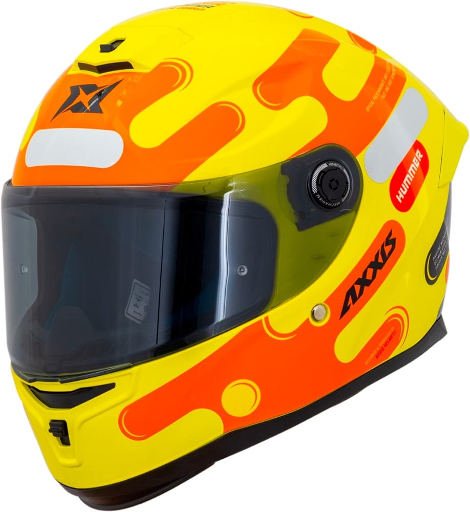 Capacete para Moto Axxis Hummer S Liquer C3 Tamanho L (59-60) Amarelo Brilhante