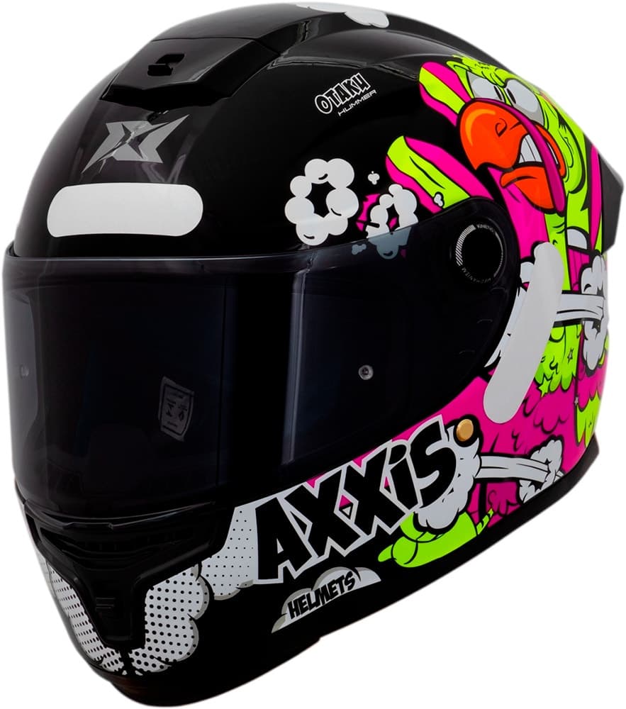 Capacete para Moto Axxis Hummer S Otaku C8 - Tamanho Xl (61-62) - Preto Brilhante