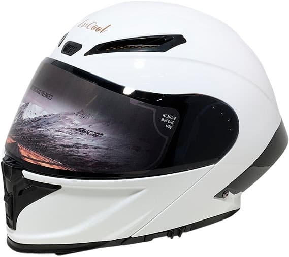 Capacete para Moto Lv Cool Helmets P8 - Tamanho L (59-60) Branco Brilhante