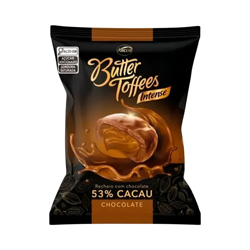 Balas Arcor Butter Toffees Intense Sabor Chocolate 90G