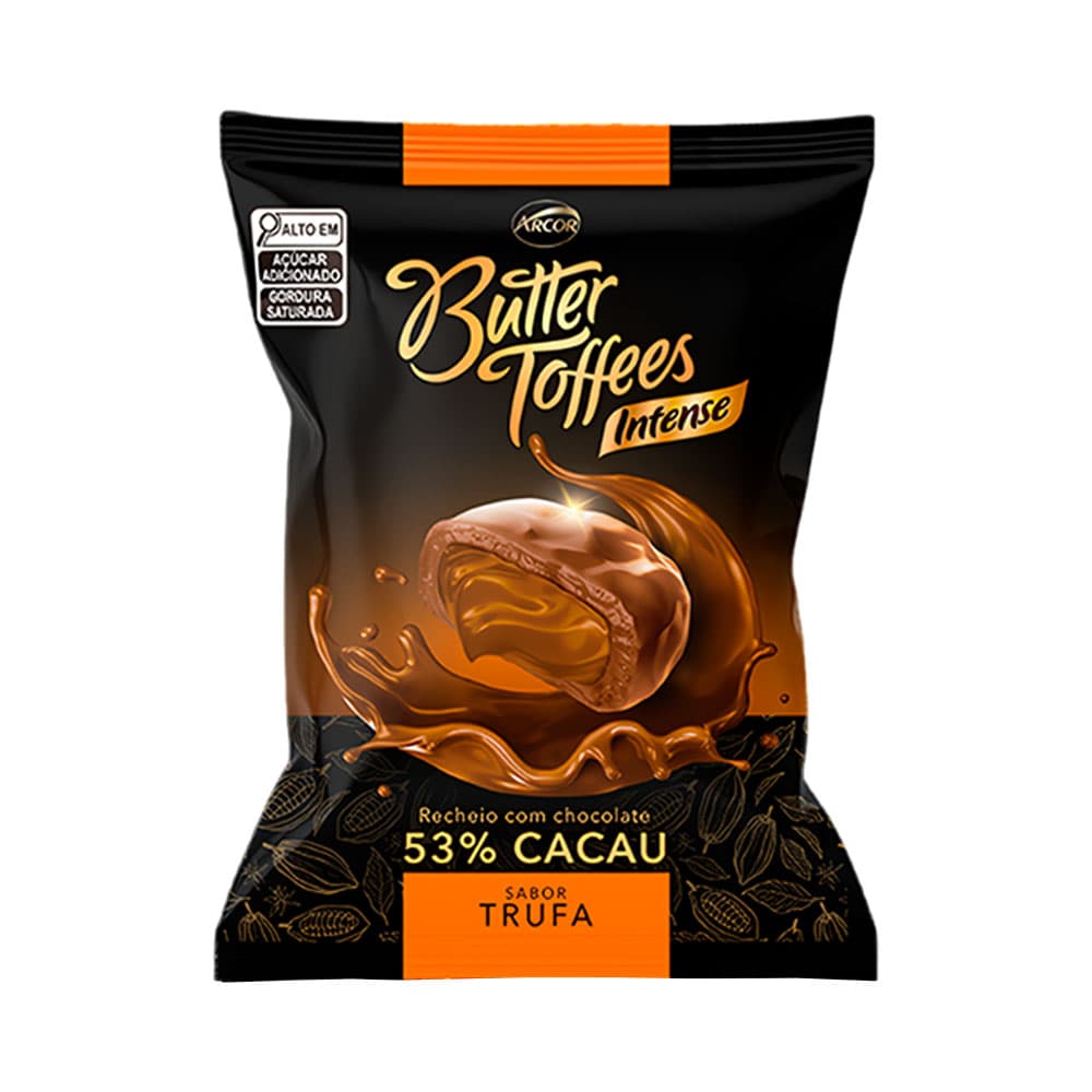 Balas Arcor Butter Toffees Intense Sabor Trufa 90G