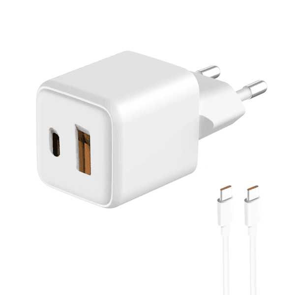 Carregador Adaptador de Parede Xiaomi Mdy-Ef Dual Port (USB-A - USB-C) Branco