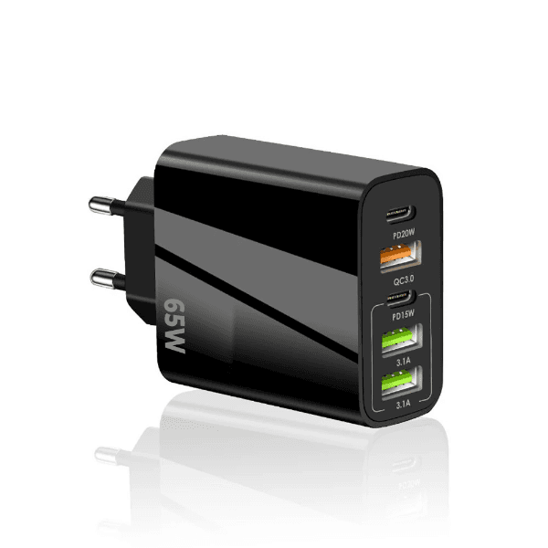 Carregador / Adaptador de Parede Geral Fast Charger 55-3C3 65W USB-A X3 USB-C X2 Bivolt Preto