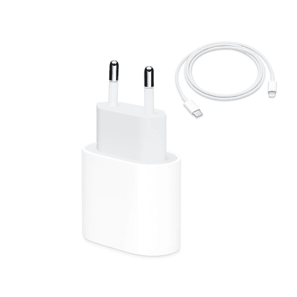 Carregador Apple USB-C + Cabo USB-C para Lightning 20W Branco