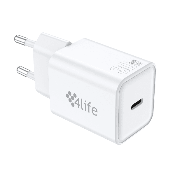 Carregador de Parede 4Life GaNMaster Series FL8230CGW USB-C 30W Branco