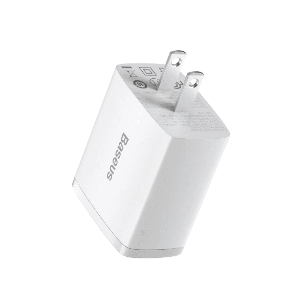 Carregador de Parede Baseus Compact Charger 17W 3X USB-A 100-240V ~ 50/60Hz Branco